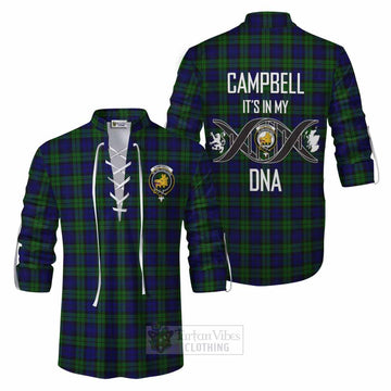 Campbell Tartan Ghillie Kilt Shirt with Family Crest DNA In Me Style