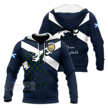 Campbell Tartan Lion Rampant Knitted Hoodie Proudly Display Your Heritage with Alba Gu Brath and Clan Name