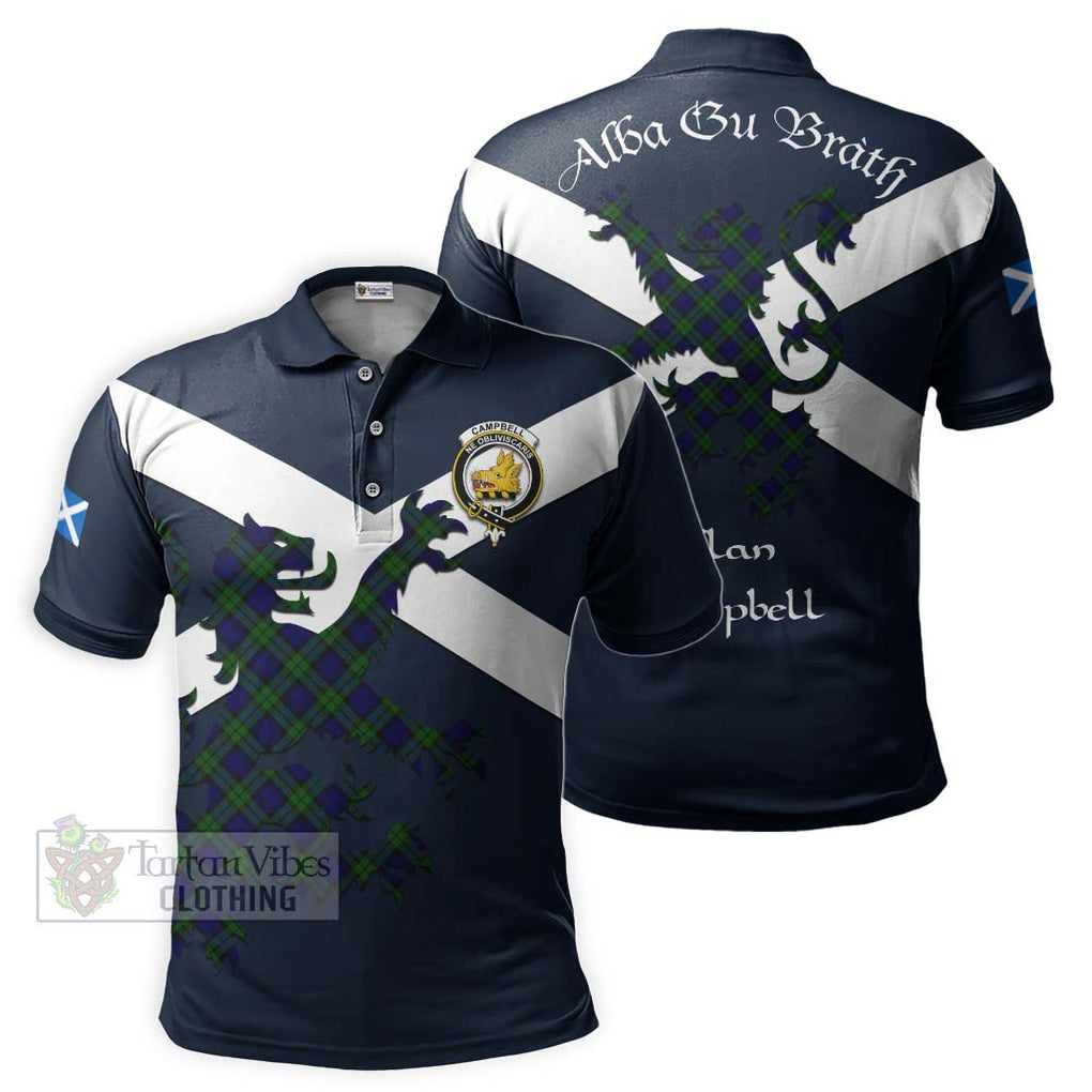 Tartan Vibes Clothing Campbell Tartan Lion Rampant Polo Shirt – Proudly Display Your Heritage with Alba Gu Brath and Clan Name