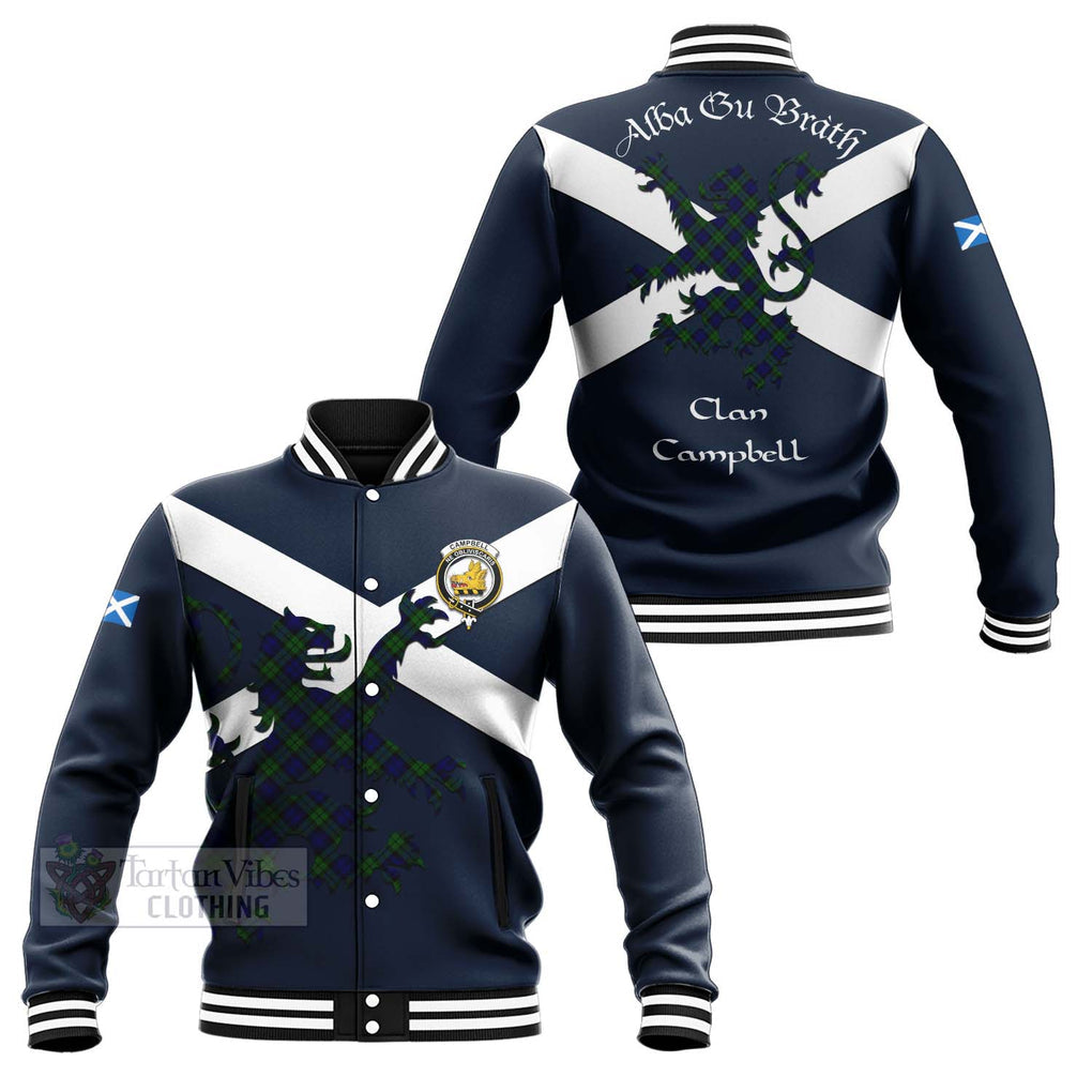 Tartan Vibes Clothing Campbell Tartan Lion Rampant Baseball Jacket – Proudly Display Your Heritage with Alba Gu Brath and Clan Name