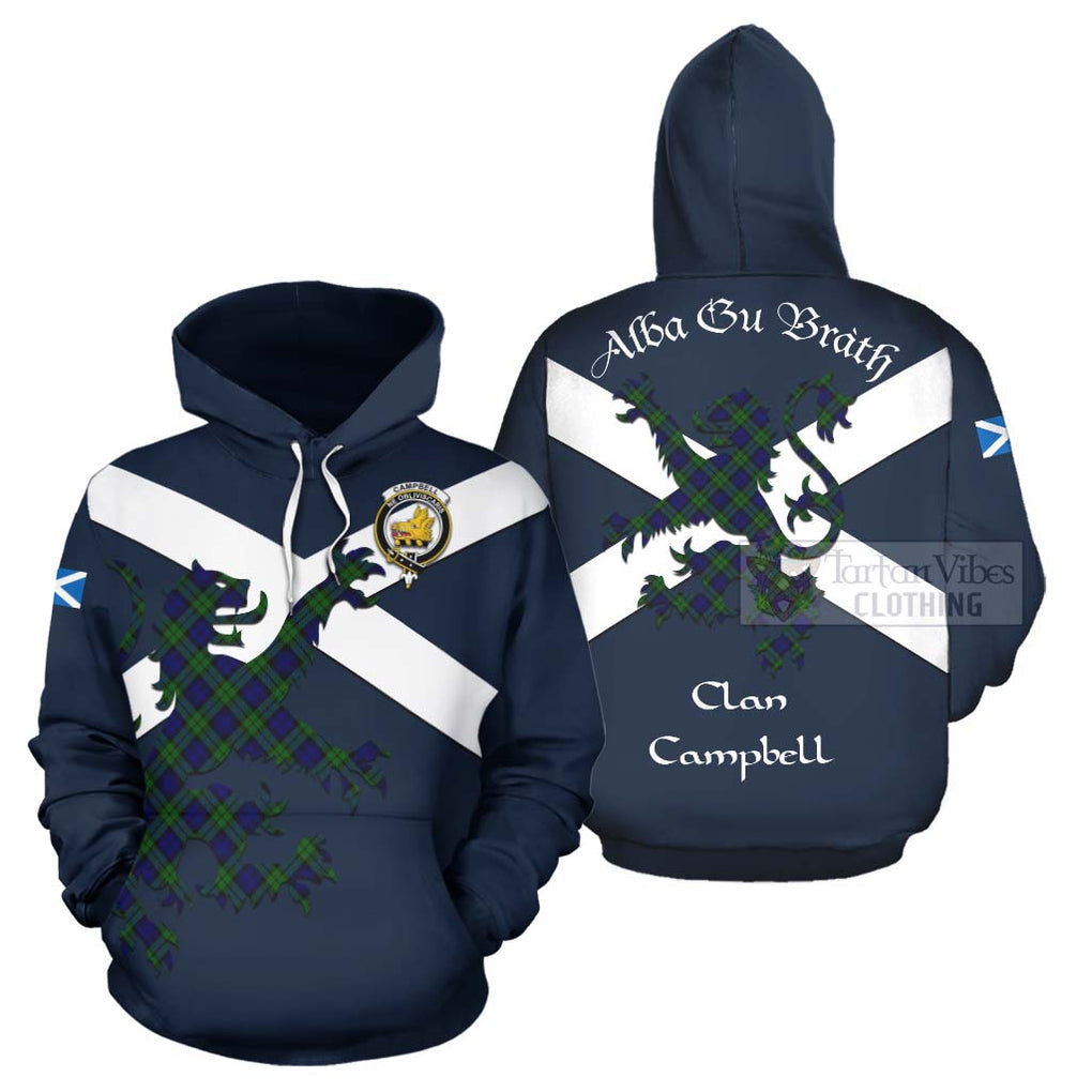 Tartan Vibes Clothing Campbell Tartan Lion Rampant Hoodie – Proudly Display Your Heritage with Alba Gu Brath and Clan Name