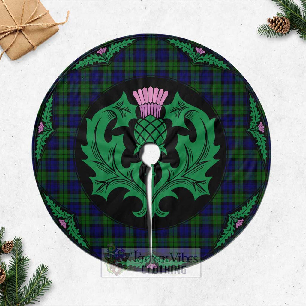 Tartan Vibes Clothing Campbell Tartan Christmas Tree Skirt Scottish Thistle Style