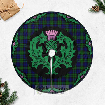 Campbell Tartan Christmas Tree Skirt Scottish Thistle Style