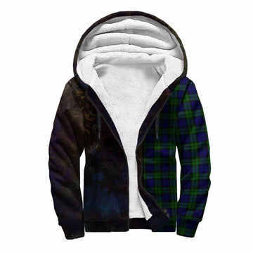 Campbell Tartan Family Crest Sherpa Hoodie Alba Gu Brath Be Brave Lion Ancient Style Unisex S - Tartan Vibes Clothing