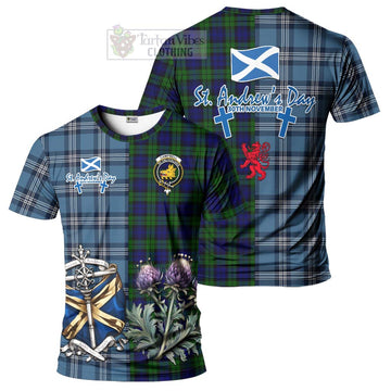 Campbell Tartan T-Shirt Happy St. Andrew's Day Half Tartan Style