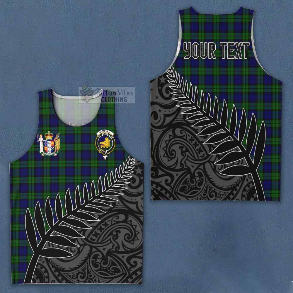 Tartan Vibes Clothing Campbell Crest Tartan Men's Tank Top with New Zealand Silver Fern Half Style