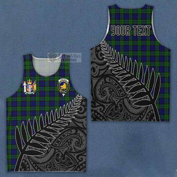 Campbell Crest Tartan Men's Tank Top with New Zealand Silver Fern Half Style