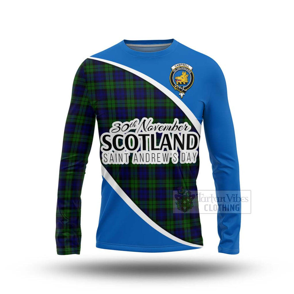 Tartan Vibes Clothing Campbell Family Crest Tartan Long Sleeve T-Shirt Celebrate Saint Andrew's Day in Style