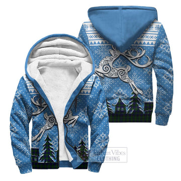 Campbell Clan Christmas Sherpa Hoodie Celtic Reindeer Style