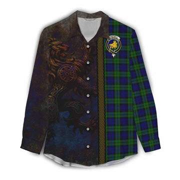 Campbell Tartan Family Crest Women's Casual Shirt Alba Gu Brath Be Brave Lion Ancient Style Female - Tartan Vibes Clothing