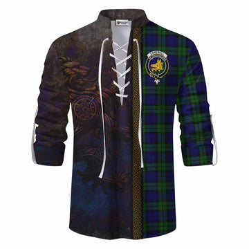 Campbell Tartan Family Crest Ghillie Kilt Shirt Alba Gu Brath Be Brave Lion Ancient Style Men - Tartan Vibes Clothing