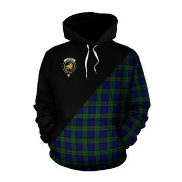 Campbell Tartan Cotton Hoodie with Family Crest and Military Logo Style