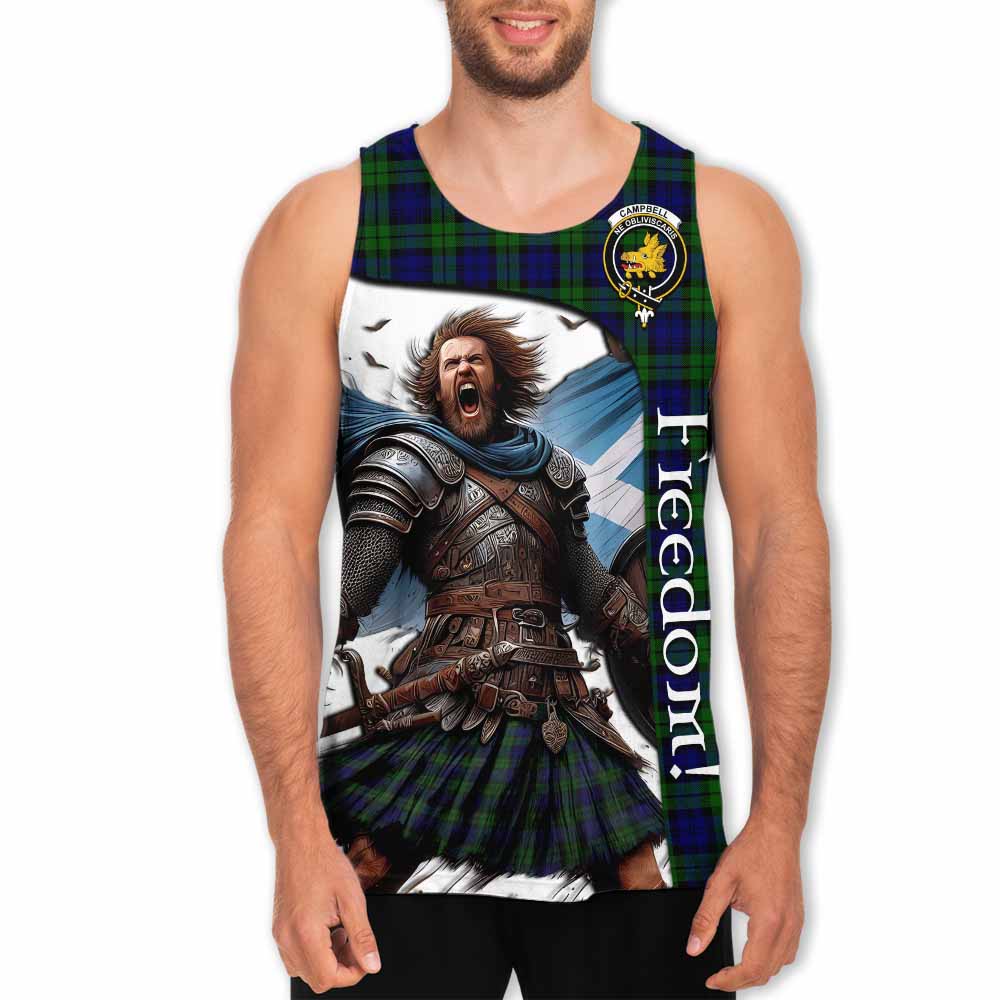 Tartan Vibes Clothing Campbell Crest Tartan Men's Tank Top Inspired by the Freedom of Scottish Warrior