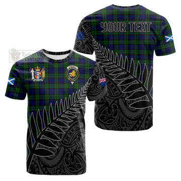 Campbell Crest Tartan Cotton T-shirt with New Zealand Silver Fern Half Style