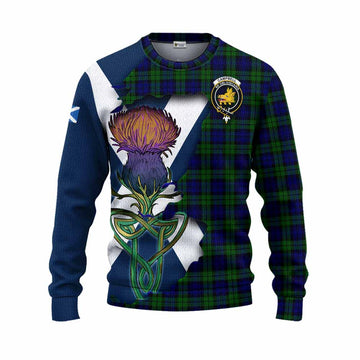Campbell Tartan Family Crest Knitted Sweater Scottish Thistle Celtic Inspired Unisex - Tartan Vibes Clothing