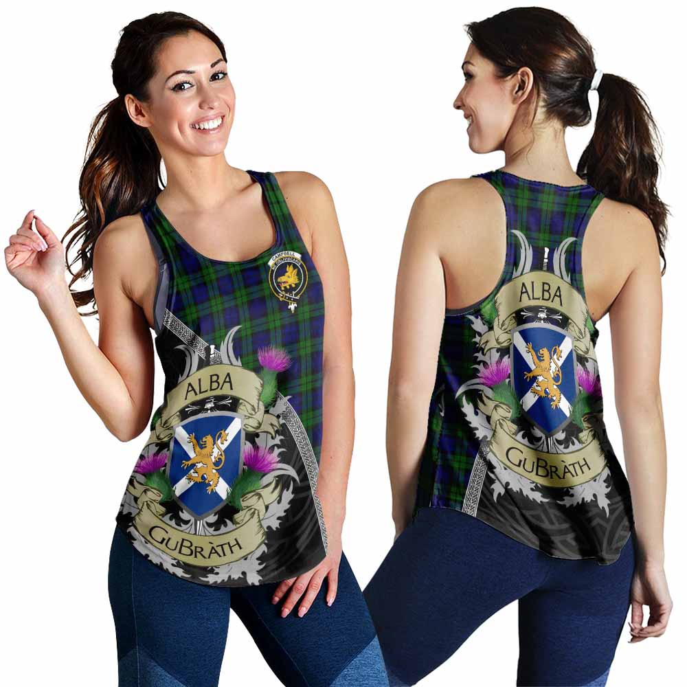 Campbell Tartan Family Crest Women's Racerback Tanks Lion Rampant Royal Thistle Shield Celtic Inspired 4XL - Tartan Vibes Clothing