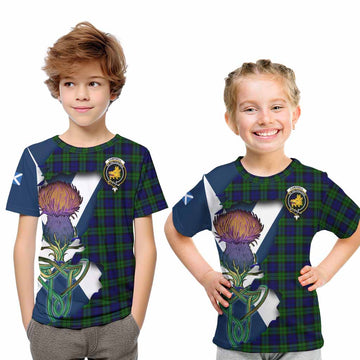 Campbell Tartan Family Crest Kid T-Shirt Scottish Thistle Celtic Inspired Youth XL Size14 - Tartan Vibes Clothing