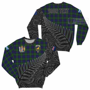 Campbell Crest Tartan Sweatshirt with New Zealand Silver Fern Half Style