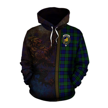 Campbell Tartan Family Crest Cotton Hoodie Alba Gu Brath Be Brave Lion Ancient Style Pullover Hoodie XS - Tartan Vibes Clothing
