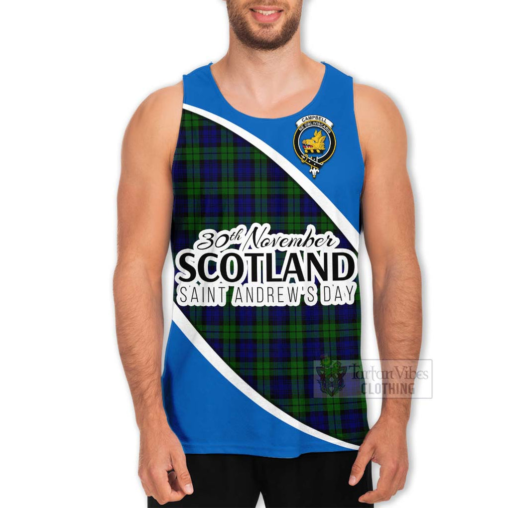 Tartan Vibes Clothing Campbell Family Crest Tartan Men's Tank Top Celebrate Saint Andrew's Day in Style