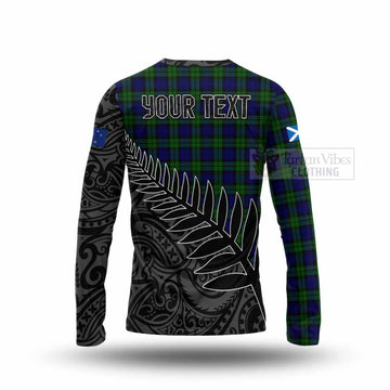 Campbell Crest Tartan Long Sleeve T-Shirt with New Zealand Silver Fern Half Style