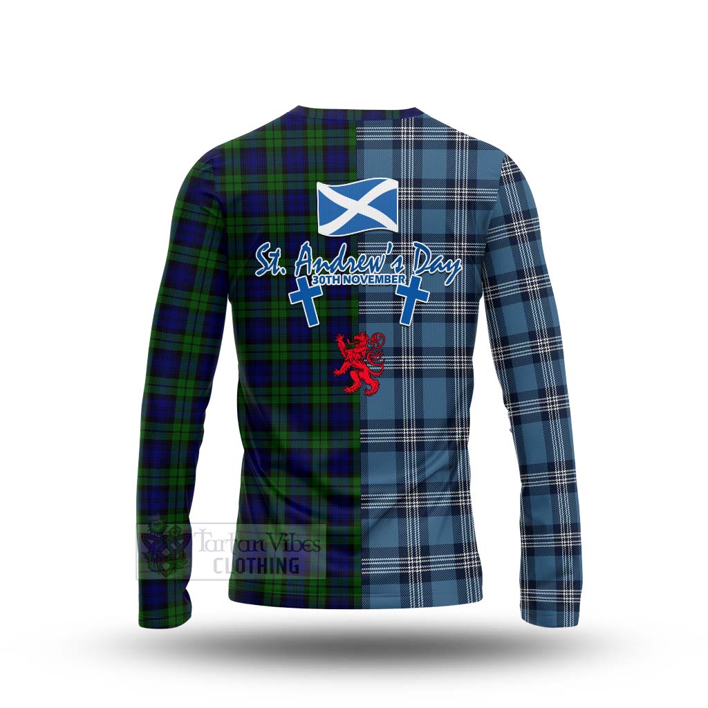 Tartan Vibes Clothing Campbell Tartan Long Sleeve T-Shirt Happy St. Andrew's Day Half Tartan Style