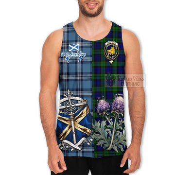 Campbell Tartan Men's Tank Top Happy St. Andrew's Day Half Tartan Style