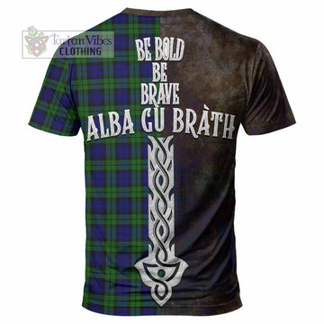 Campbell Tartan Family Crest T-Shirt Alba Gu Brath Be Brave Lion Ancient Style - Tartan Vibes Clothing