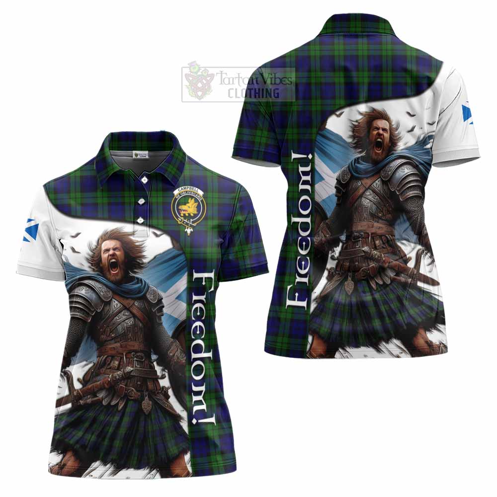 Tartan Vibes Clothing Campbell Crest Tartan Women's Polo Shirt Inspired by the Freedom of Scottish Warrior