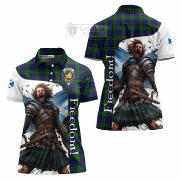 Campbell Crest Tartan Women's Polo Shirt Inspired by the Freedom of Scottish Warrior