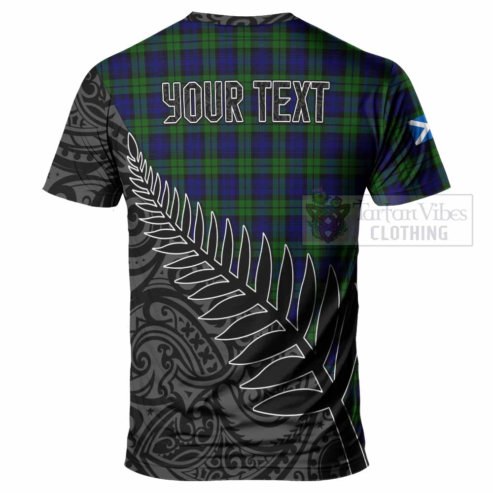 Tartan Vibes Clothing Campbell Crest Tartan T-Shirt with New Zealand Silver Fern Half Style