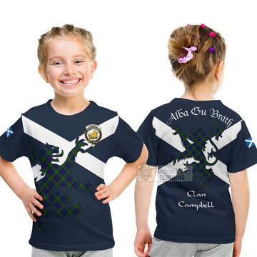 Campbell Tartan Lion Rampant Kid T-Shirt Proudly Display Your Heritage with Alba Gu Brath and Clan Name