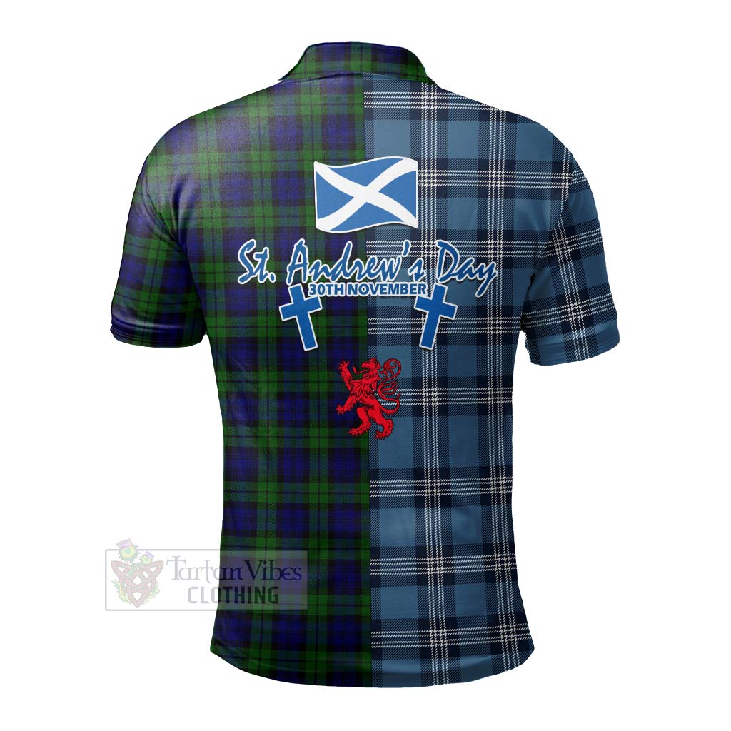 Tartan Vibes Clothing Campbell Tartan Polo Shirt Happy St. Andrew's Day Half Tartan Style