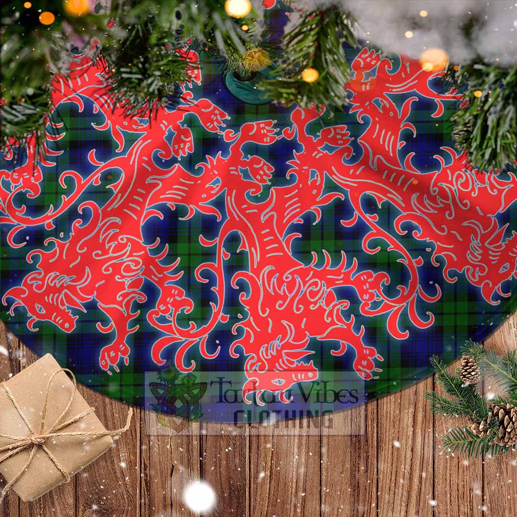 Tartan Vibes Clothing Campbell Tartan Christmas Tree Skirt Lion Rampant Style