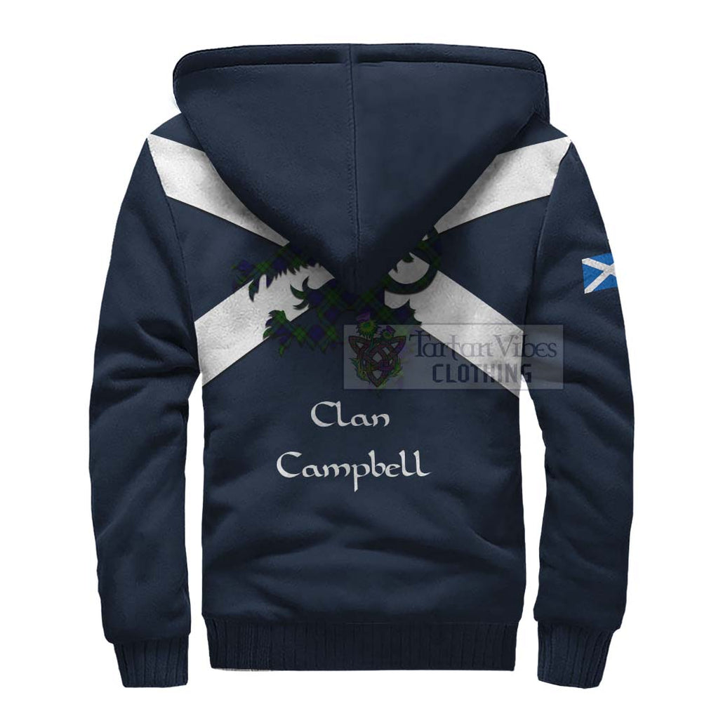 Tartan Vibes Clothing Campbell Tartan Lion Rampant Sherpa Hoodie – Proudly Display Your Heritage with Alba Gu Brath and Clan Name