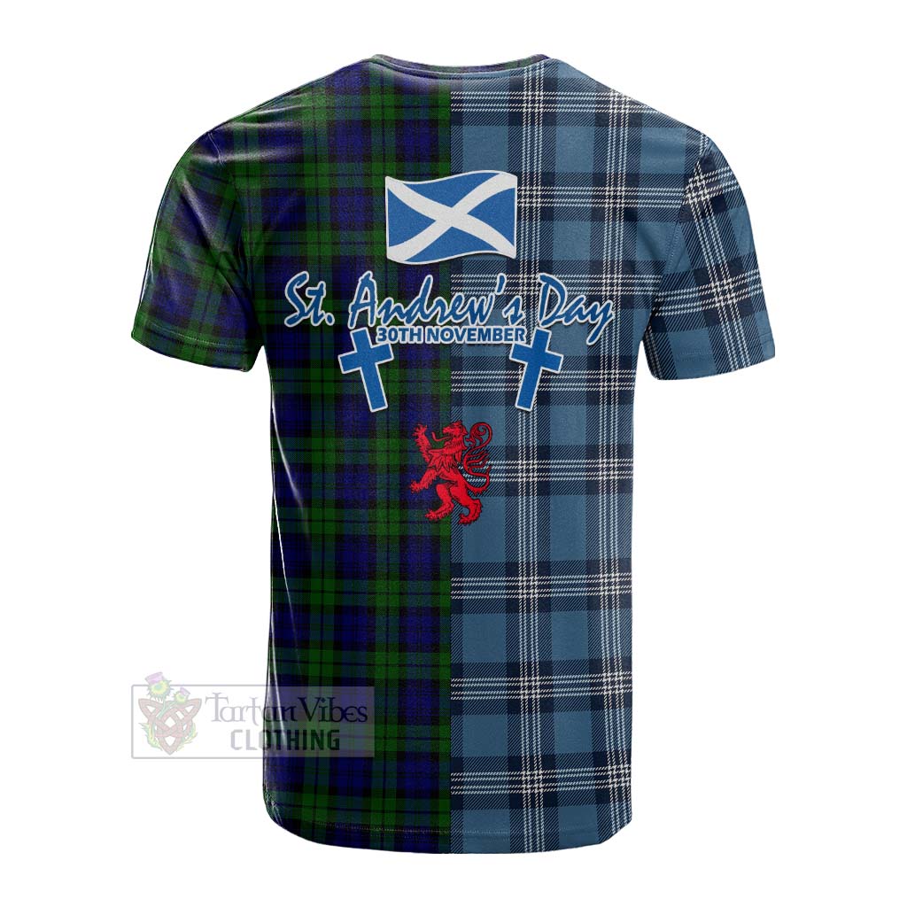 Tartan Vibes Clothing Campbell Tartan Cotton T-shirt Happy St. Andrew's Day Half Tartan Style