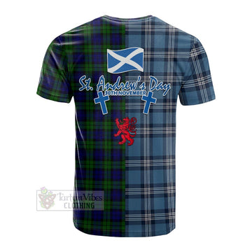 Campbell Tartan Cotton T-shirt Happy St. Andrew's Day Half Tartan Style