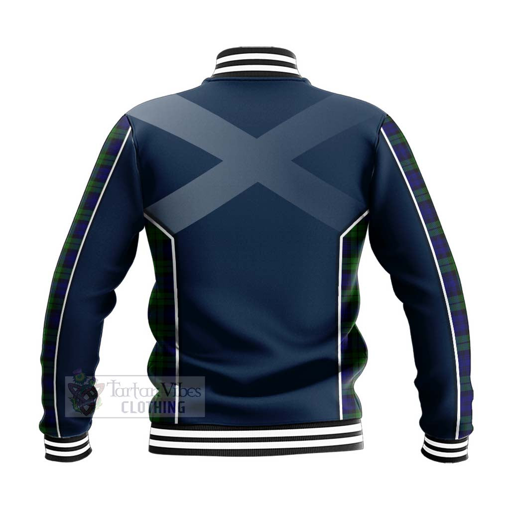 Tartan Vibes Clothing Campbell Tartan Baseball Jacket with Family Crest and Scottish Thistle Vibes Sport Style