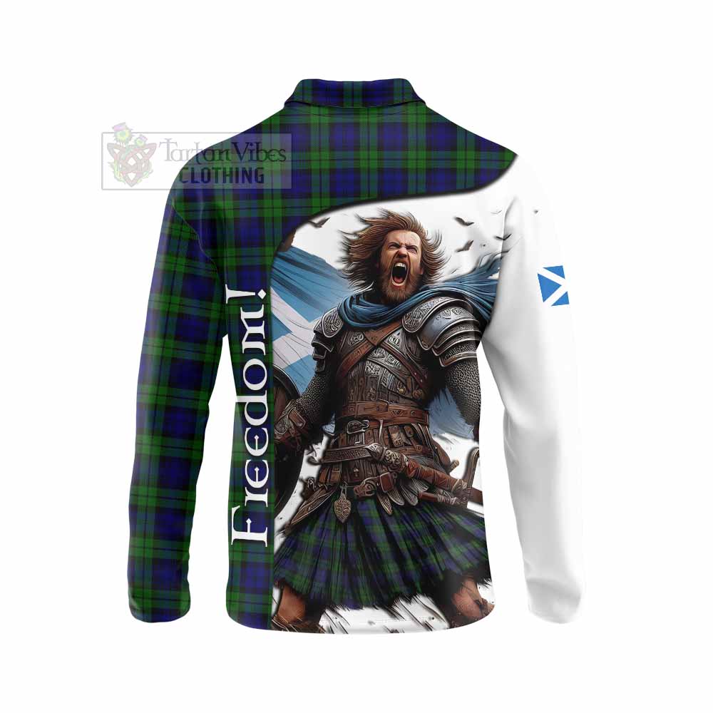 Tartan Vibes Clothing Campbell Crest Tartan Long Sleeve Polo Shirt Inspired by the Freedom of Scottish Warrior