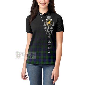 Campbell Tartan Women's Polo Shirt Featuring Alba Gu Brath Family Crest Celtic Inspired