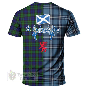 Campbell Tartan T-Shirt Happy St. Andrew's Day Half Tartan Style