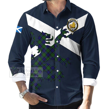 Campbell Tartan Lion Rampant Long Sleeve Button Shirt Proudly Display Your Heritage with Alba Gu Brath and Clan Name