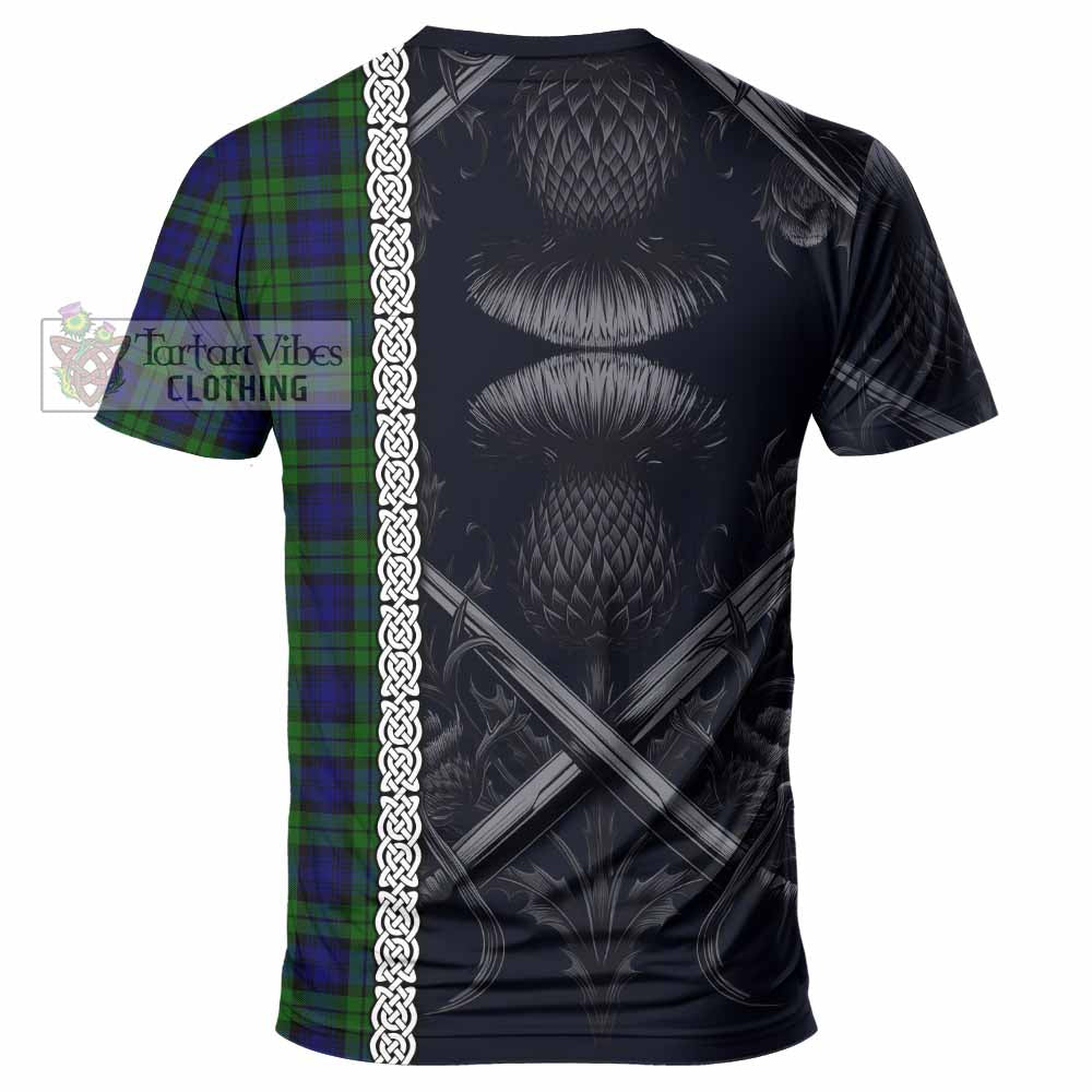 Tartan Vibes Clothing Campbell Tartan T-Shirt with Family Crest Cross Sword Thistle Celtic Vibes