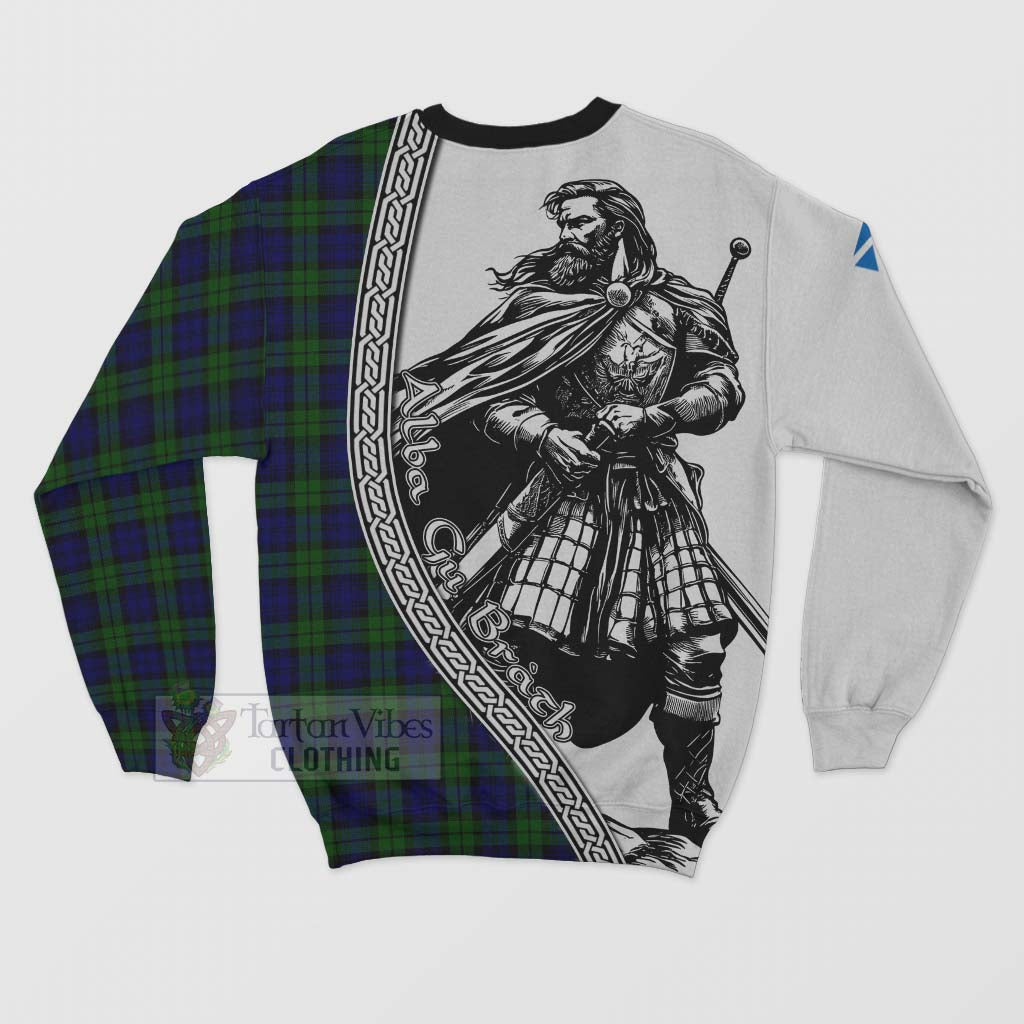 Tartan Vibes Clothing Campbell Tartan Clan Crest Sweatshirt with Highlander Warrior Celtic Style