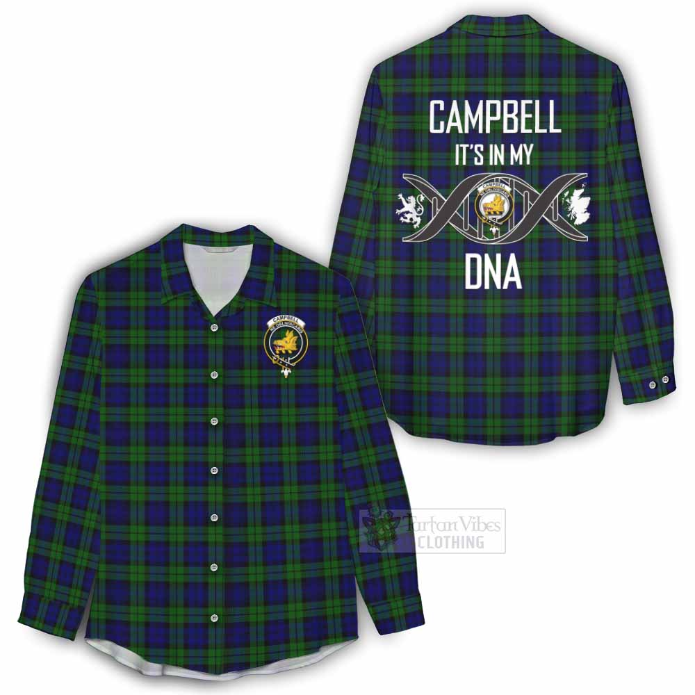 Tartan Vibes Clothing Campbell Tartan Women's Casual Shirt with Family Crest DNA In Me Style