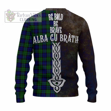 Campbell Tartan Family Crest Knitted Sweater Alba Gu Brath Be Brave Lion Ancient Style - Tartan Vibes Clothing