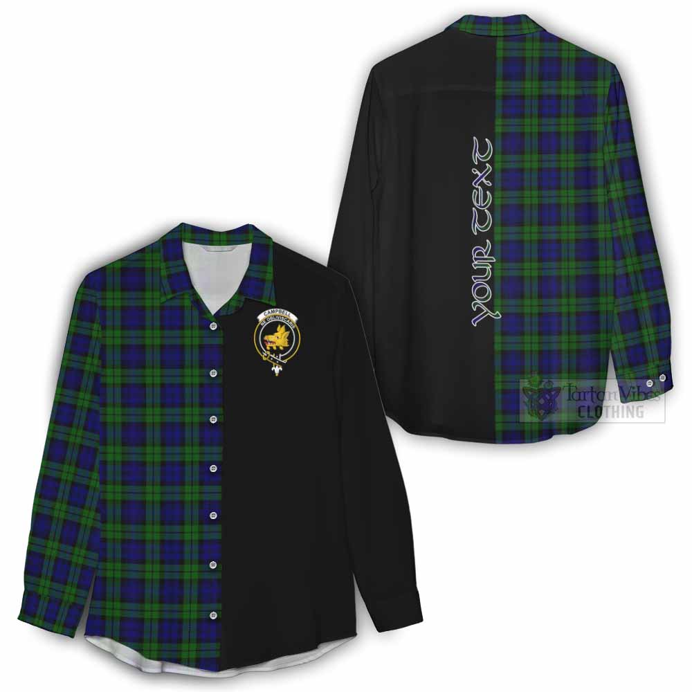 Tartan Vibes Clothing Campbell Tartan Women's Casual Shirt with Family Crest and Half Of Me Style