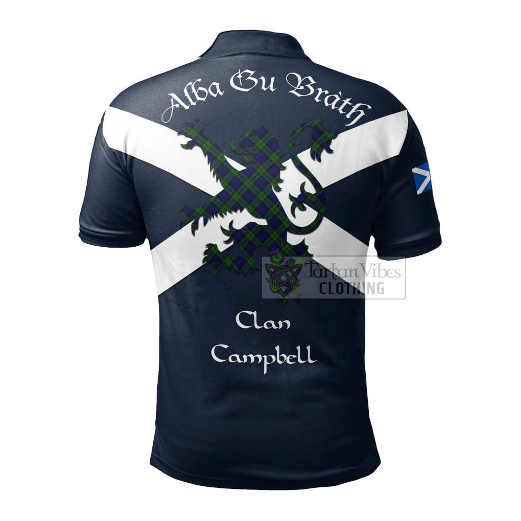 Tartan Vibes Clothing Campbell Tartan Lion Rampant Polo Shirt – Proudly Display Your Heritage with Alba Gu Brath and Clan Name