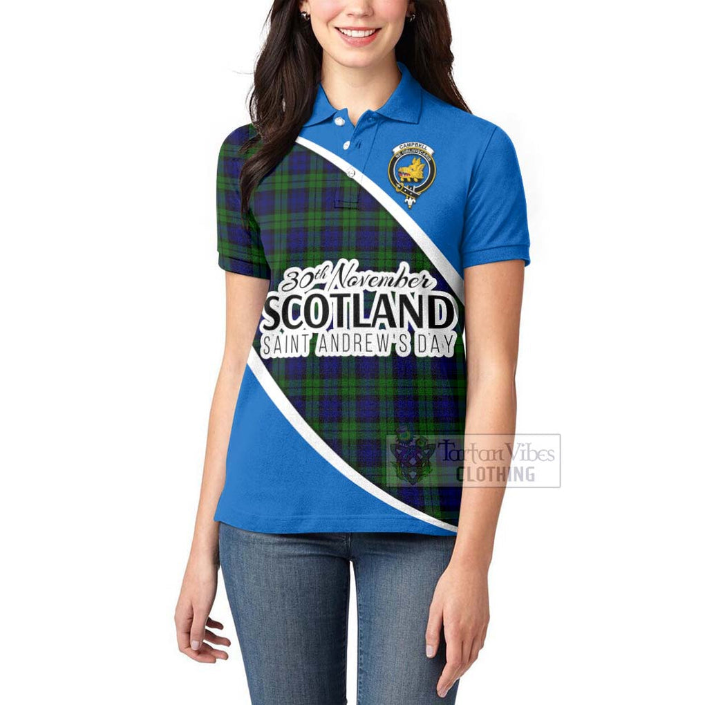 Tartan Vibes Clothing Campbell Family Crest Tartan Women's Polo Shirt Celebrate Saint Andrew's Day in Style