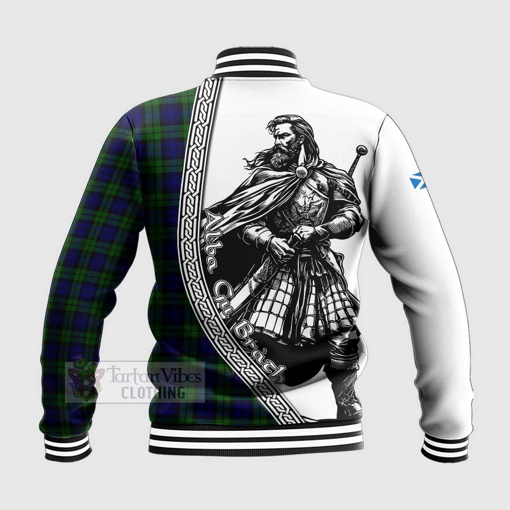 Tartan Vibes Clothing Campbell Tartan Clan Crest Baseball Jacket with Highlander Warrior Celtic Style